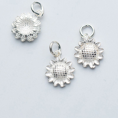 Combo 2 cái charm bạc Hoa hướng dương treo 2 - Ngọc Quý Gemstones