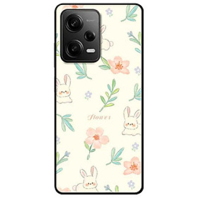 Ốp lưng cho Xiaomi Redmi 12 4G - Redmi Note 12 4G - Redmi Note 12 Pro 4G - 12 Pro 5G - Hoạ Tiết Thỏ Hoa Hồng - Hàng Chính Hãng