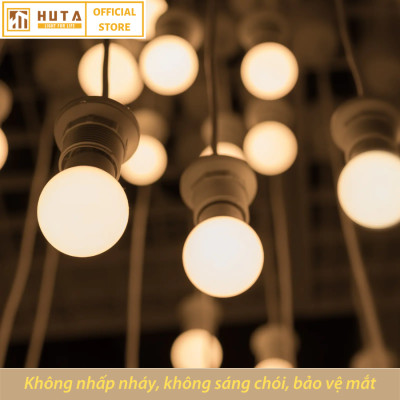 Combo Bóng Đèn Led Bulb HUTA 5w Đuôi E27, Tiết Kiệm Điện, Chống Nước, Ánh Sáng Trắng/Vàng, Trang Trí Quán Cà Phê, Nhà Hàng