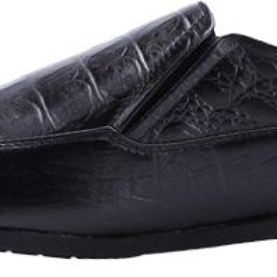 Giày Lười Nam Vân Cá Sấu Huy Hoàng HT7159 - Đen