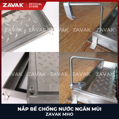 Nắp bể ngầm chống nước ngăn mùi inox ZAVAK MHO-50 / KT 50x50cm, lát gạch 1,5cm/ tải tối đa 720kg