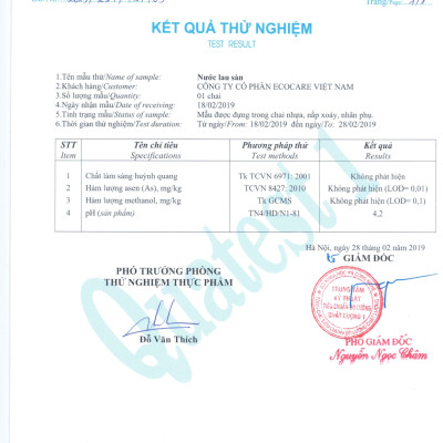 Nước lau sàn Hữu cơ Ecocare đuổi muỗi tinh dầu Sả chanh 2000ml
