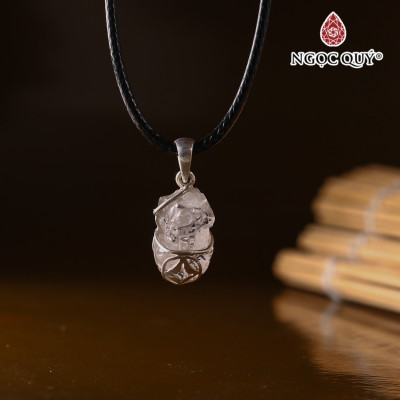 Mặt dây chuyền tỳ hưu tóc đen bọc bạc 16x10mm mệnh thủy, mộc - Ngọc Quý Gemstones