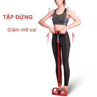 Bộ dây đàn hồi kháng lực 10 món tập bụng , tập ngực tại nhà đa năng Boro Sport