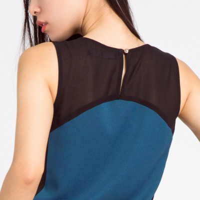  Áo Kiểu Sát Nách Thời trang thiết kế Hity TOP075 (Xanh Indigo)