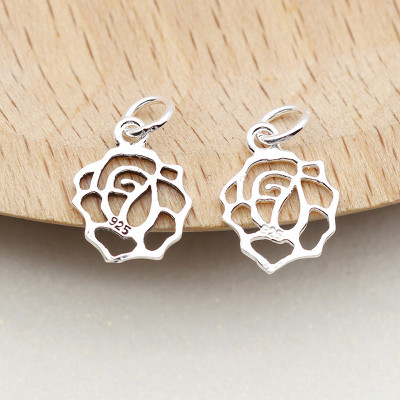 Combo 5 cái charm bạc hình hoa hồng treo - Ngọc Quý Gemstones