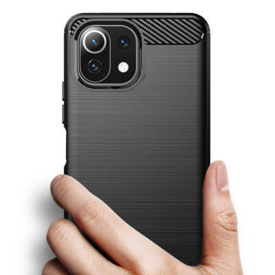 Ốp lưng chống sốc Vân Sợi Carbon cho Xiaomi Mi 11 Lite - Hàng nhập khẩu