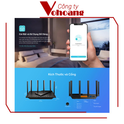 Bộ Phát Wifi TP-Link Archer AX73 Băng Tần Kép AX5400 Wifi 6 - Hàng Chính Hãng