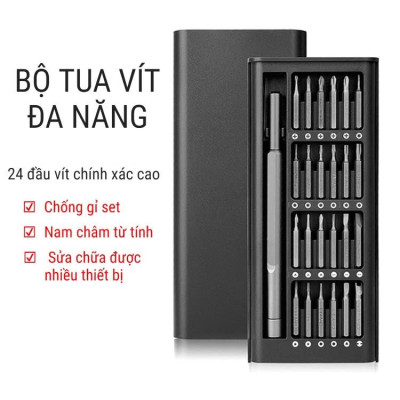 Bộ Tua Vít 24 Đầu Đa Năng Mini Có Hộp Đựng Sửa Chữa Đồ Điện Tử, Điện Thoại, Đồng Hồ, Máy Tính - Hàng chính hãng