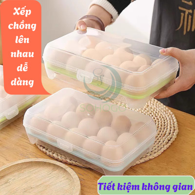 Hộp Đựng Trứng Có Nắp Đậy Tiện Lợi -Hộp Nhựa Bảo Quản Trứng 24cm x 14.5cm