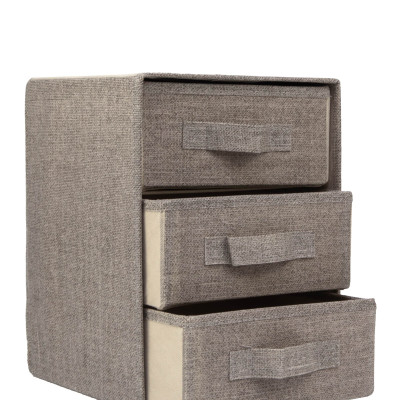 Tủ đựng đồ mini 3 ngăn HQ1 phong cách Hàn trang nhã – Hộp vải đựng đồ đa năng 3 tầng Hàn Quốc chính hãng