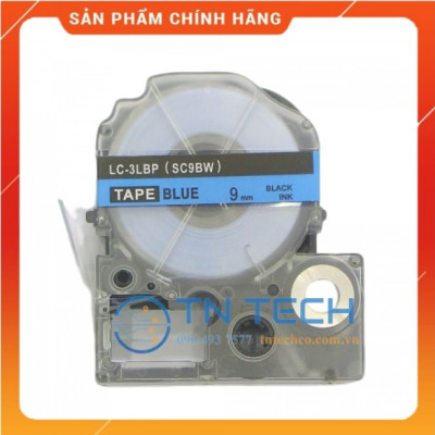 Nhãn in TEPRA - EPSON LC-3LBP (SC9BW) – Chữ đen nền xanh dương 9MM X 8M  - Dùng cho máy in nhãn TEPRA - EPSON [Hàng nhập khẩu]