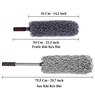 Chổi lau xe ô tô chuyên dụng - Chổi vệ sinh đa năng sợi dầu, cán dài kim loại co rút
