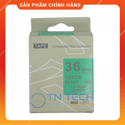 NHÃN IN TEPRA-EPSON LC-7GBP (SC36GW) – CHỮ ĐEN NỀN LÁ 36MM X 8M [Hàng nhập khẩu]