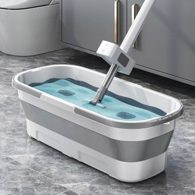 Xô Đựng Nước Gấp Gọn Đa Năng Có Bánh Xe Chậu Gấp Gọn Tiện Lợi Giặt Cây Lau Nhà Chùi Kính Dung Tích 12L