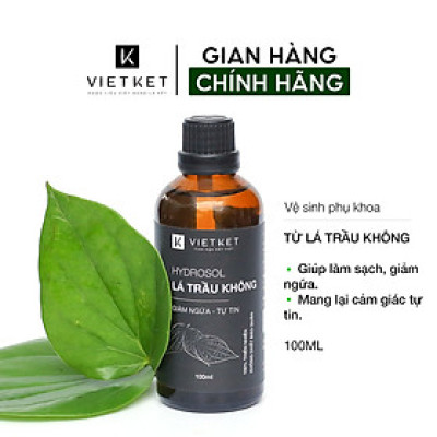 Dung dịch Vệ sinh phụ nữ Hydrosol Lá Trầu Không VIETKET 100ml - Giảm ngứa, khử mùi, dưỡng ẩm.