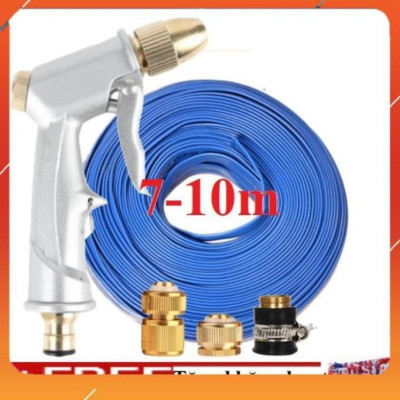 ️Evoucher Bộ dây vòi xịt nước rửa xe, tưới cây , tăng áp 3 lần, loại 7m, 10m 206701 đầu đồng,cút đồng+  khăn phượt