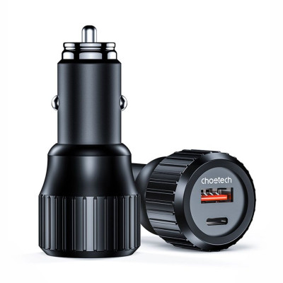 Tẩu sạc CHOETECH TC0010 ô tô PD 63W có 2 cổng ( 1 Type C+ 1 USB)- Hàng chính hãng