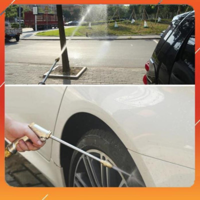 ️Evoucher Bộ dây vòi xịt nước rửa xe, tưới cây , tăng áp 3 lần, loại 7m, 10m 206701-2 đầu đồng,cút, +  khăn phượt