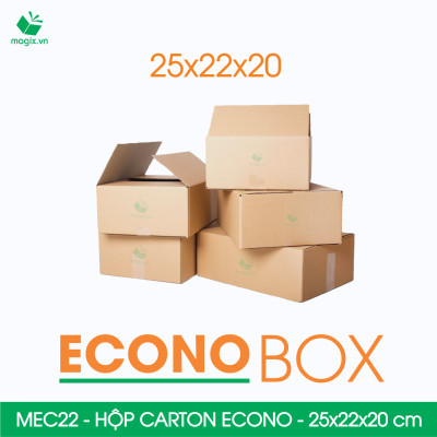 MEC22 - 25x22x20 cm - Combo 20 thùng hộp carton trơn siêu tiết kiệm ECONO