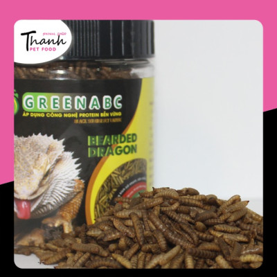 Thức ăn bò sát Rồng Úc nhãn GREENABC – Độ đạm 44.9% giúp tăng trưởng nhanh, lên màu đẹp, phát triển toàn diện – Hộp 68g