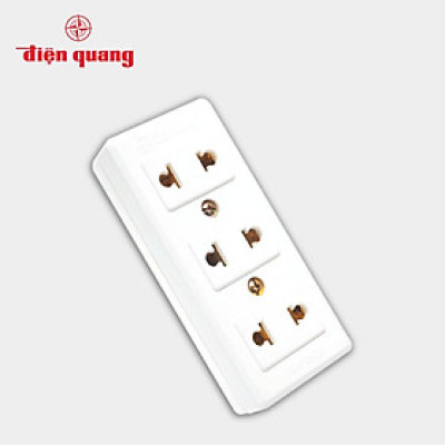 Ổ cắm Điện Quang ĐQ 004A-02 (3 lỗ không dây)