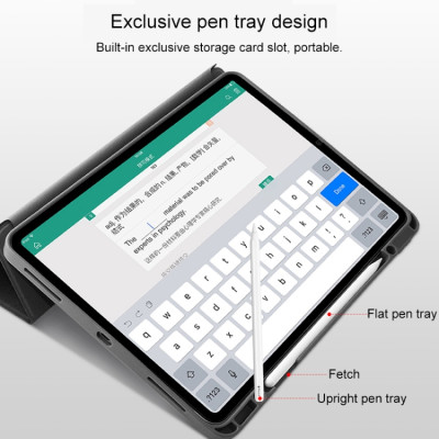 Case Bao da chống sốc mặt lưng canvas cho iPad Pro 11 2022 chip M2 / 2021 chip M1 / 2020 hiệu Mutural Yashi Series (có ngăn đựng bút, thiết kế tản nhiệt, cơ chế smartsleep) - hàng nhập khẩu