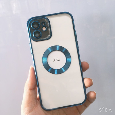Ốp lưng dành cho iPhone 11 Pro, 11, 11 Pro Max, 12 Pro, 12, 12 Pro Max, 13 Pro, 13 Pro Max, Xs Max, Xs, 14, 14 Plus, 14 Pro , 14 Pro Max viền màu hở logo Táo sang trọng - Hàng chính hãng