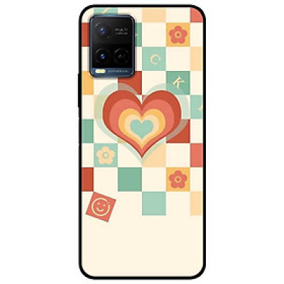 Ốp lưng dành cho Vivo Y21 - Vivo Y21s mẫu Tim Ô Vuông Nhiều Màu