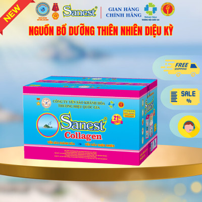 NEW[Combo 10 lọ] Nước Yến sào Khánh Hòa Sanest 21%-  Collagen.