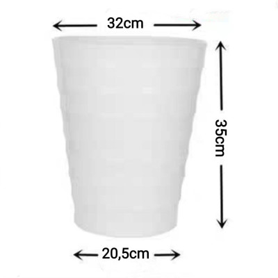 Combo từ 1 đén 2 chậu vòng tròn trồng cây cảnh bằng nhựa ABS bóng cao cấp  M 32 cm x C 35cm Màu trắng