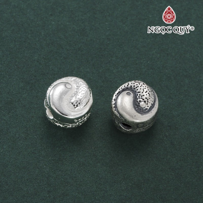 Charm bạc thái cực xỏ ngang - Ngọc Quý Gemstones