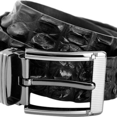 Thắt Lưng Nam Da Cá Sấu Gai Lưng Đầu Kim Bản Lớn Huy Hoàng HT4709 - Đen