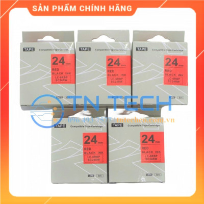 Nhãn in TEPRA - EPSON LC-6RBP (SC24RW) – Chữ đen nền đỏ 24MM X 8M  - Dùng cho máy in nhãn TEPRA - EPSON [Hàng nhập khẩu]