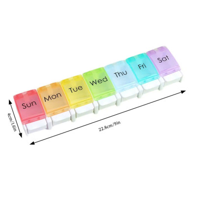 Hộp Chia Thuốc 7 Ngăn, Sử Dụng Hàng Ngày, Thiết Kế Cao Cấp, Nhỏ Gọn, Nhựa Bền Đẹp,  Tiện Dụng Gia Đình  - Takyhome 7127