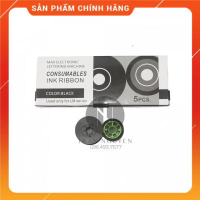 [Combo 5 cuộn] Mực in ống lồng MAX PT-IR300B - Màu đen 12mm, 50m/cuộn - Hàng nhập khẩu