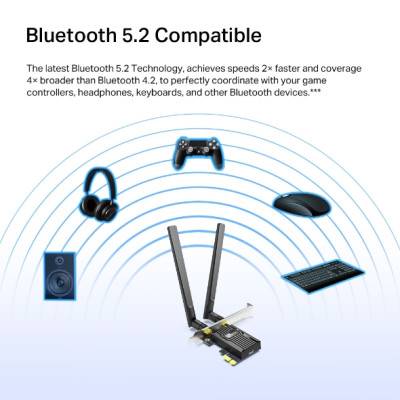 Bộ thu WIFI 6 / Bluetooth 5.2 TP-Link Archer TX55E | Chuẩn PCIe | Hỗ trợ windows 11/10 | Bảo hành 2 năm | Hàng Chính Hãng