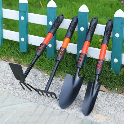Bộ 4 Dụng Cụ Làm Vườn Mini Thép Sơn Tĩnh Điện Bền Đẹp – Xẻng Cào Cuốc 2 Đầu Tay Cầm Bọc Cao Su Chống Trượt – Dụng Cụ Trồng Hoa Rau Cây Cảnh, Đào Xới Đất Chăm Sóc Vườn Tại Nhà - HÀNG CHINH HÃNG MINIIN