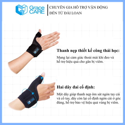 Đai Nẹp Cố Định Ngón Tay Cái Grace Care WS223 – Cố Định, Giảm Đau, Chấn Thương Tay (Dùng Được 2 Tay)