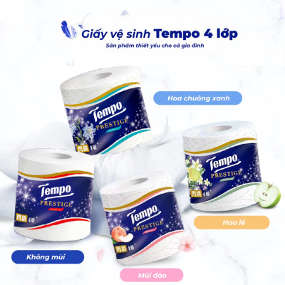 Lốc 10 Cuộn Giấy Vệ Sinh Tempo Prestige - Hương Đào