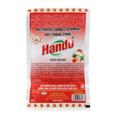 Bộ 10 gói bột thông tắc cống đường ống nước thải xuất khẩu Hando 100Gr