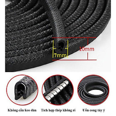 Gioăng tốt Cuộn dái 8 mẹt nẹp viền chống xước ,va đập viền cửa lõi thép siêu bền cho ô tô xe hơi 