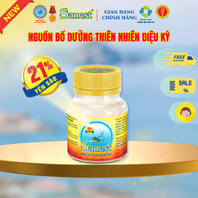  NEW [ Thùng 60 lọ] Nước Yến sào Khánh Hòa Sanest 21% - Dành cho Người Cao Tuổi - Có đường