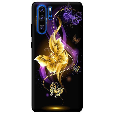 Ốp lưng in cho Huawei P30 Pro Buớm Vàng Tím - Hàng chính hãng