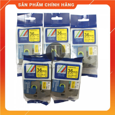 Tz2-661 Nhãn in đa lớp 36mm x 8m - Đen nền vàng - Hàng nhập khẩu