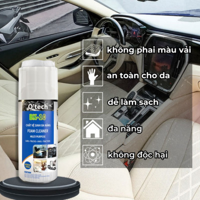 Bình Xịt Dạng Bọt Vệ Sinh Nội Thất Oto, Nội Thất Gia Đình - Chính hãng OTech 450ml