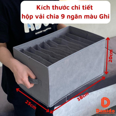 Hộp đựng quần áo chia 9 ngăn 16 ngăn bằng vải không dệt tiện lợi chính hãng D Danido