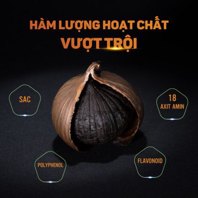 Tỏi Kim Cương Đông Á Hộp 100g - Tỏi đen cô đơn SX theo công nghệ chuyển giao từ Nhật Bản - Hỗ trợ ổn định huyết áp, tăng cường đề kháng