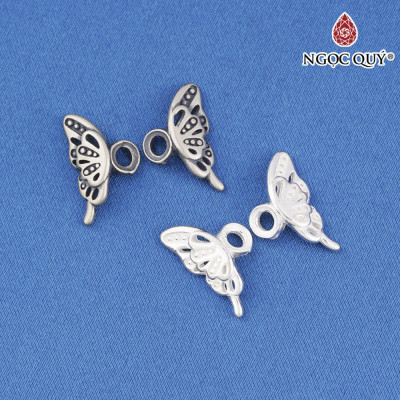 Charm bạc bộ cánh bướm xỏ ngang (1 Cặp) - Ngọc Quý Gemstones