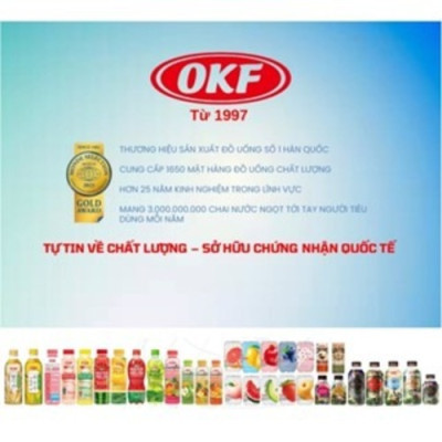 Nước có ga nho mẫu đơn sparkling OKF Hàn Quốc 500ML x 6 chai